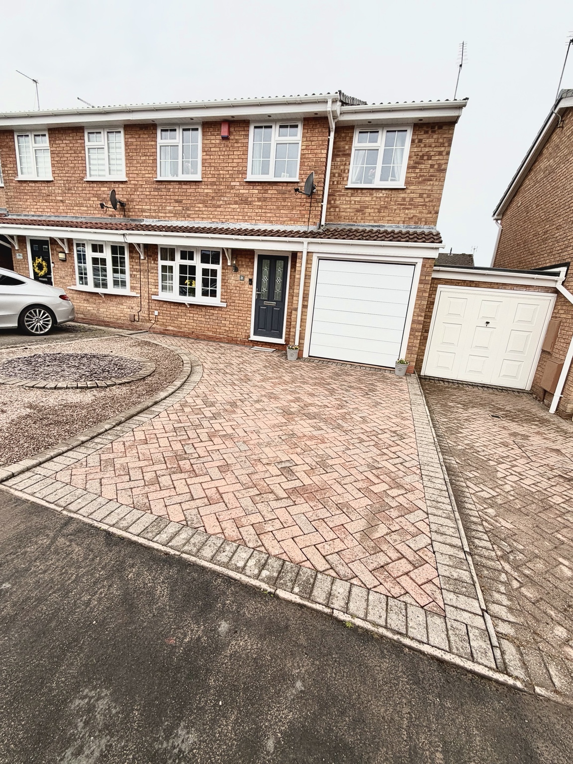 Professionally cleaned block paved driveway