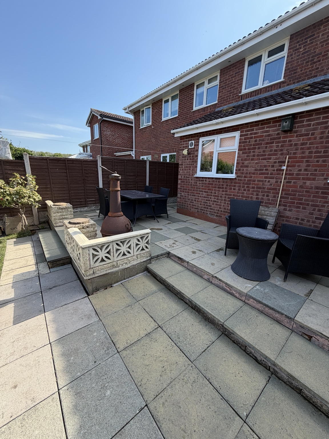 Patio after professional pressure washing