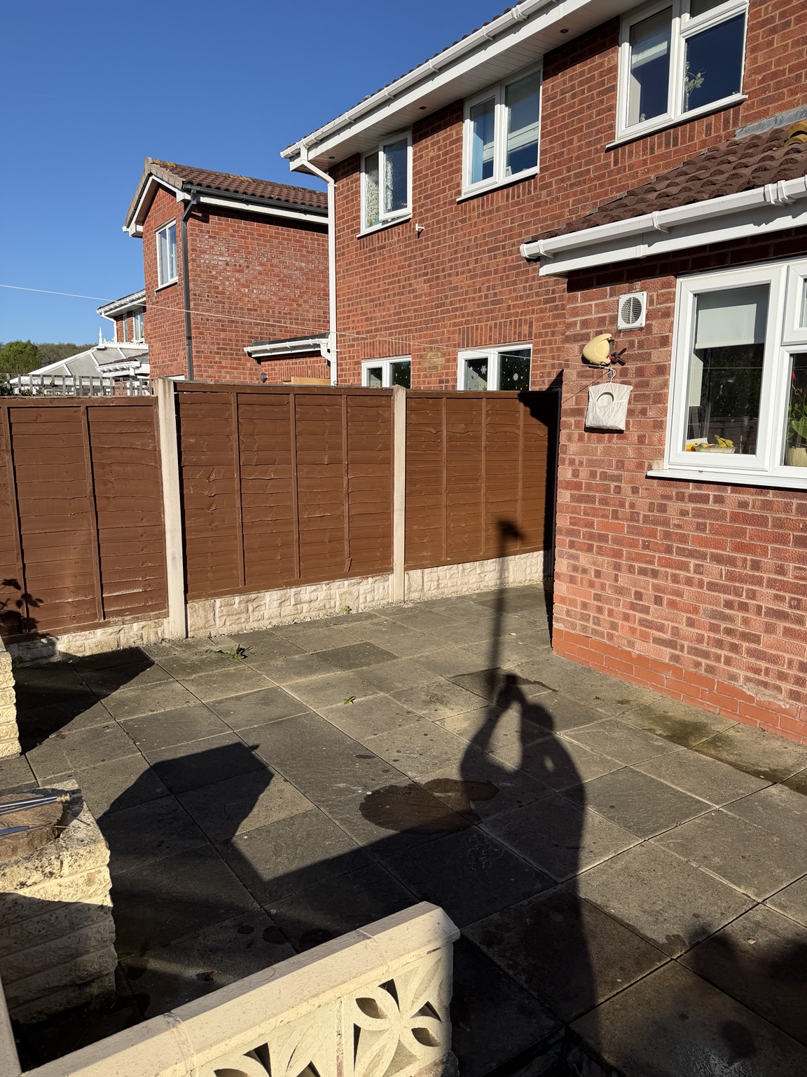 Patio before professional pressure washing